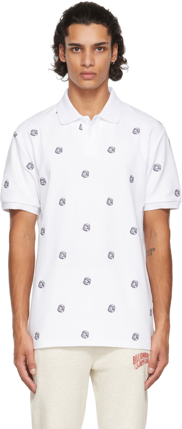 Billionaire Boys Club White Embroidered Astro Polo Shirt