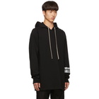 Rick Owens Black Patch Hoodie