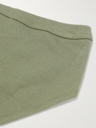 Hemen Biarritz - Etor Ribbed Organic Stretch-Cotton Briefs - Green