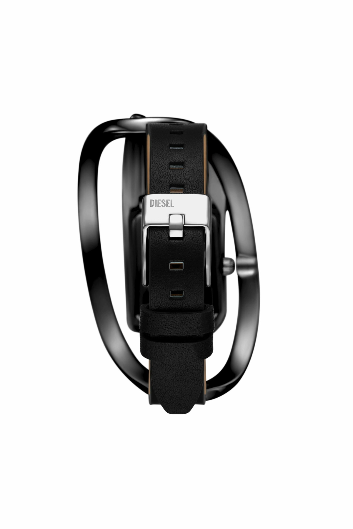 Diesel Wrap-D black leather watch - Timeframes Womens in Black