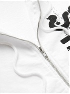 Stray Rats - Roadkill Logo-Print Cotton-Jersey Zip-Up Hoodie - White