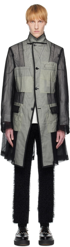 Photo: Comme des Garçons Homme Plus Black Nylon Tulle Long Blazer
