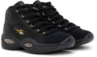Reebok Classics Black & Gold Question Mid Lux Sneakers