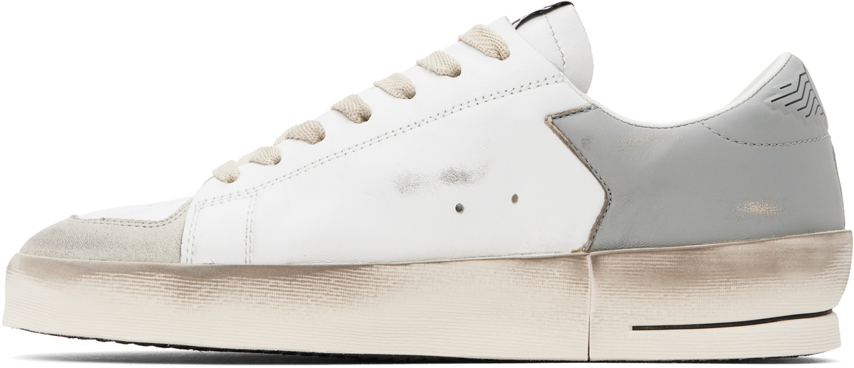 【関税&送料込】Golden  Deluxe Brand Stardan Smooth Lea Stardan in white mesh with orange star and platinum leather