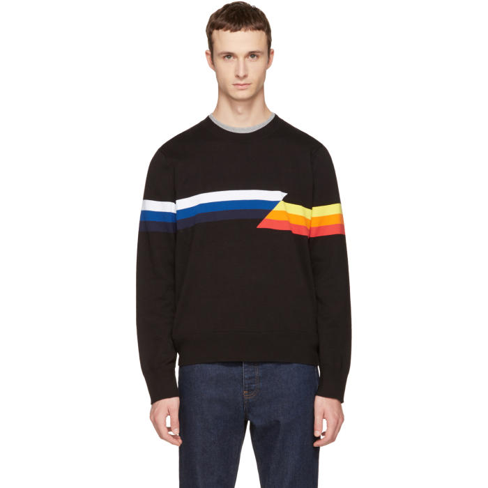 Rag and Bone Black Glitch Graphic Sweater Rag and Bone