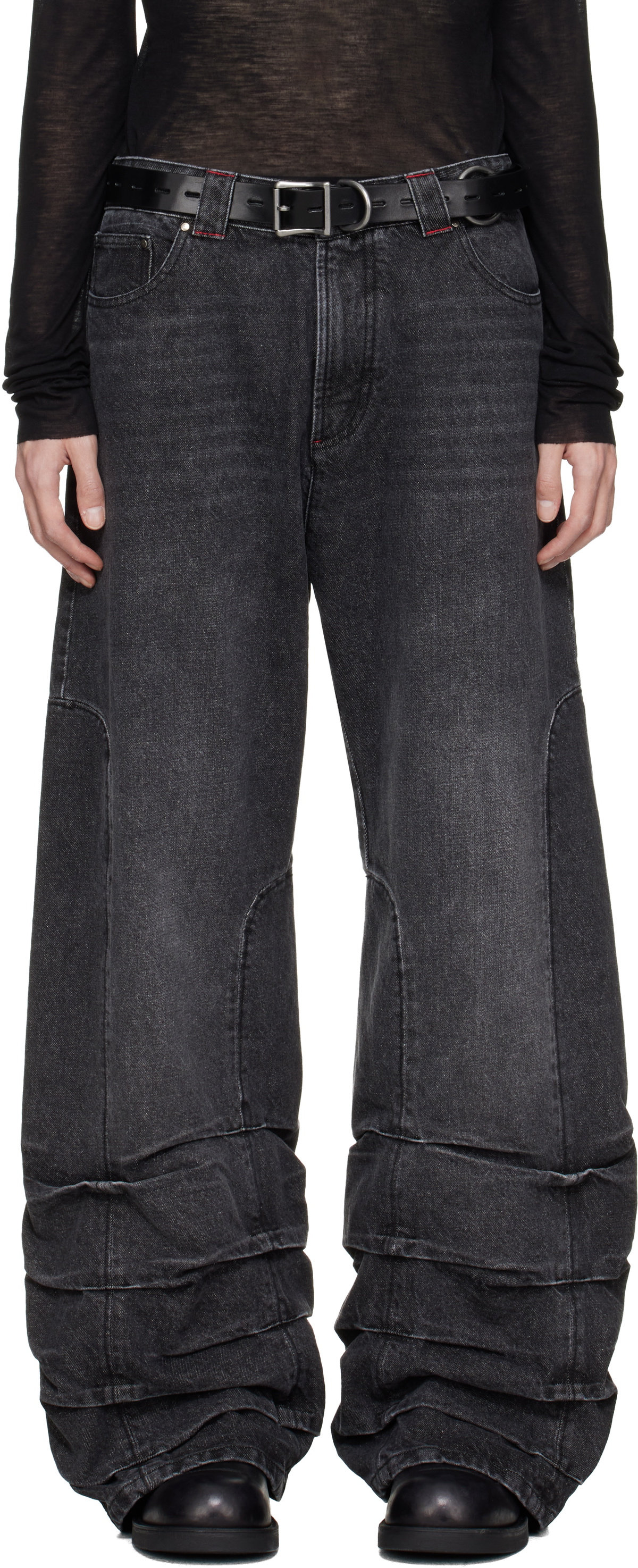 AVAVAV Black Smock Detailed Jeans