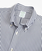 Brooks Brothers Men's Stretch Milano Slim-Fit Sport Shirt, Non-Iron Candy Stripe | Navy