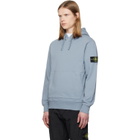 Stone Island Blue 6100062 Organic Cotton Fleece Hoodie