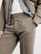 Brioni - Straight-Leg Linen and Cotton-Blend Trousers - Brown