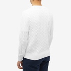 Polo Ralph Lauren Men's Cotton Cable Crew Knit in White