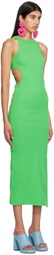 MSGM Green Cutout Midi Dress