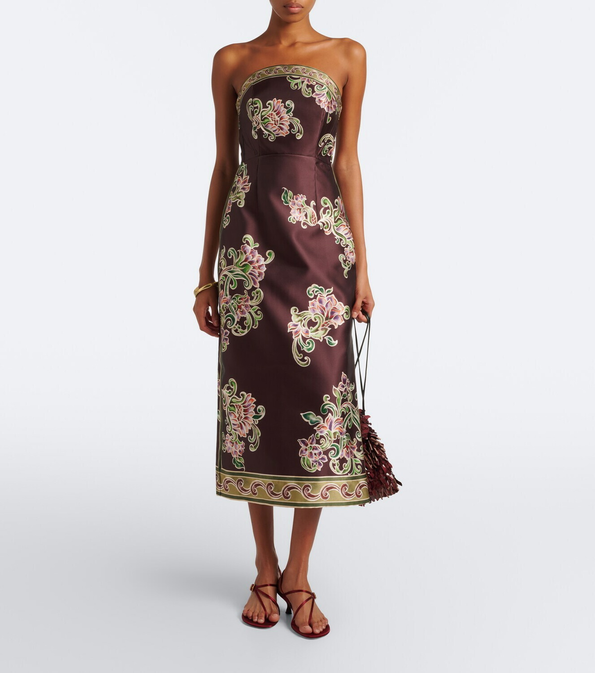 Alémais Josie floral strapless bustier dress