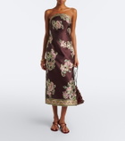 Alémais Josie floral strapless bustier dress