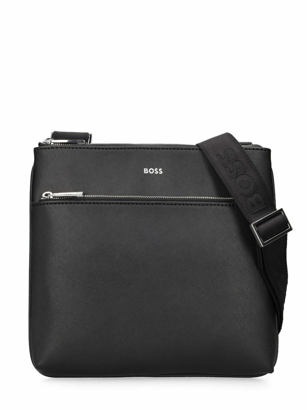 Photo: BOSS - Zair Flat Leather Crossbody Bag