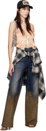 Dsquared2 Blue & Brown Traveller Jeans