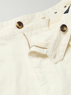 Drake's - Pleated Straight-Leg Cotton-Twill Shorts - White