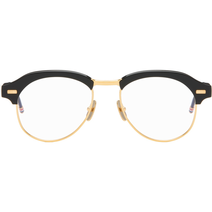 Photo: Thom Browne Black Acetate & Titanium Pilot Glasses