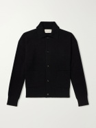 AMI PARIS - Logo-Appliquéd Merino Wool Cardigan - Black