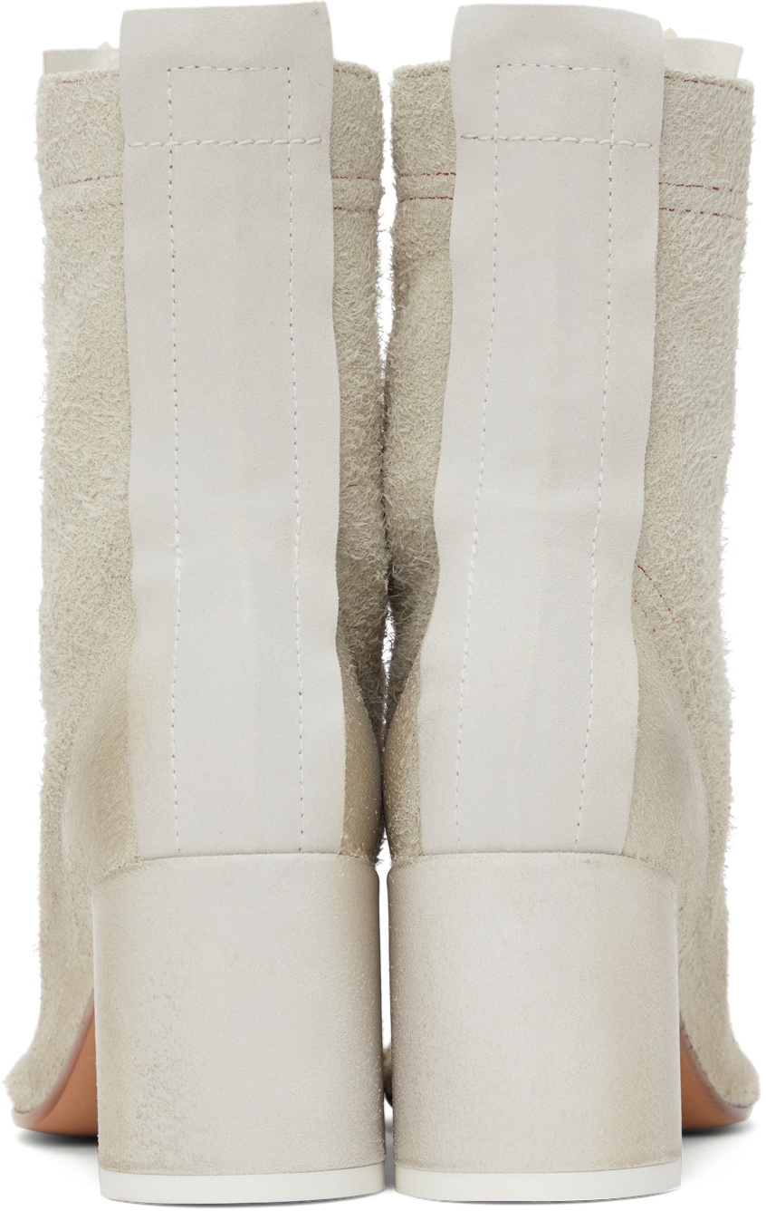 MM6 Maison Margiela White Anatomic Boots