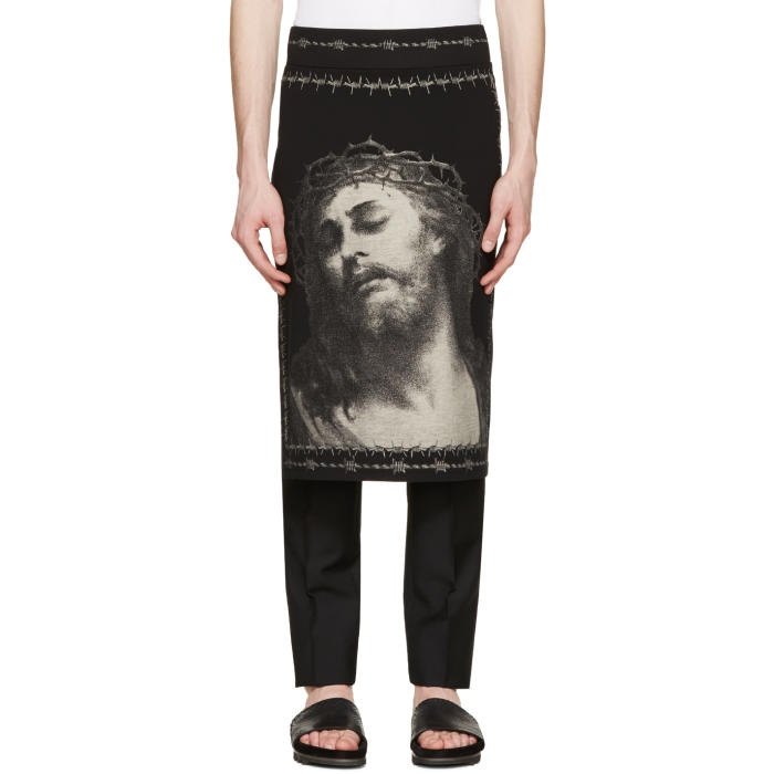 Photo: Givenchy Black Jersey Jesus Skirt