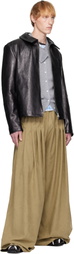 ANDREJ GRONAU Black Star Cutout Leather Jacket