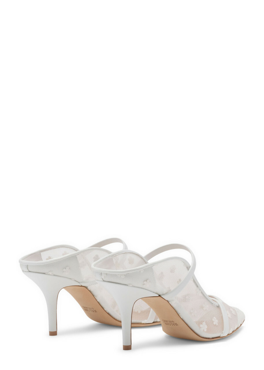 Malone Souliers Maureen 70 Floral-mesh Heeled Mules White