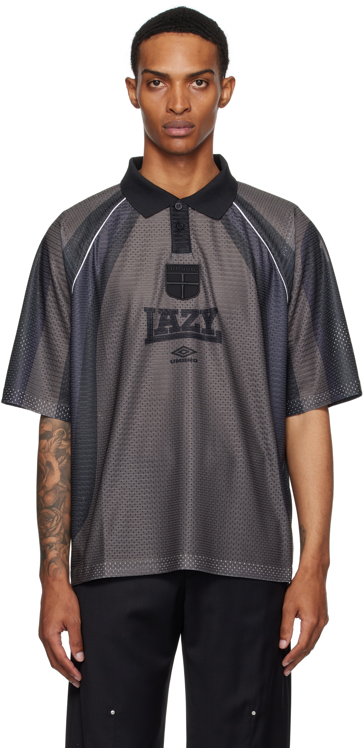 Umbro White Slam Jam Edition Gingham Cut Up Polo Umbro