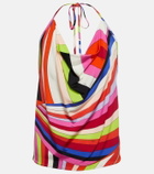 Pucci Printed cowl neck camisole