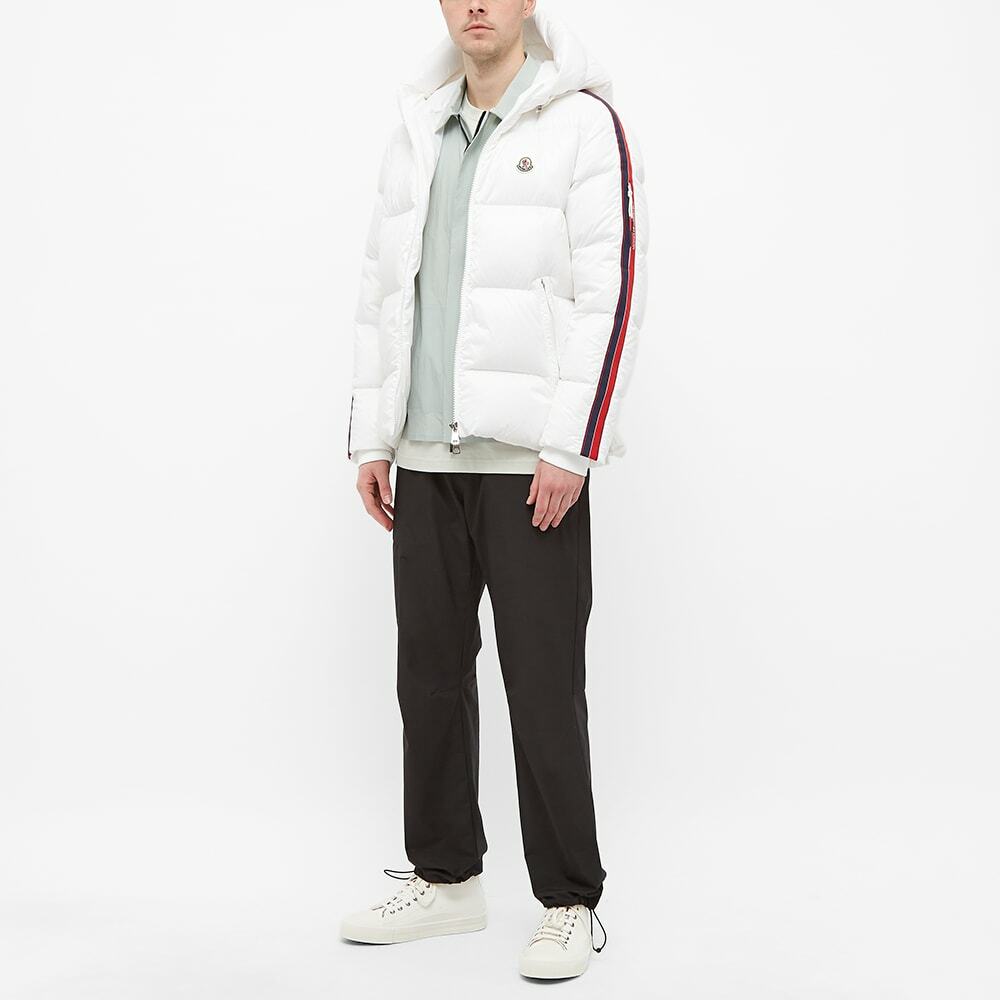 Moncler Men's Dincer Tricolore Sleeve Stripe Down Jacket in Off