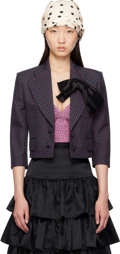Photo: Valentino Navy Plusdepois Print Bow Jacket