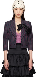 Valentino Navy Plusdepois Print Bow Jacket