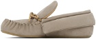 JW Anderson Taupe Suede Moc Loafers