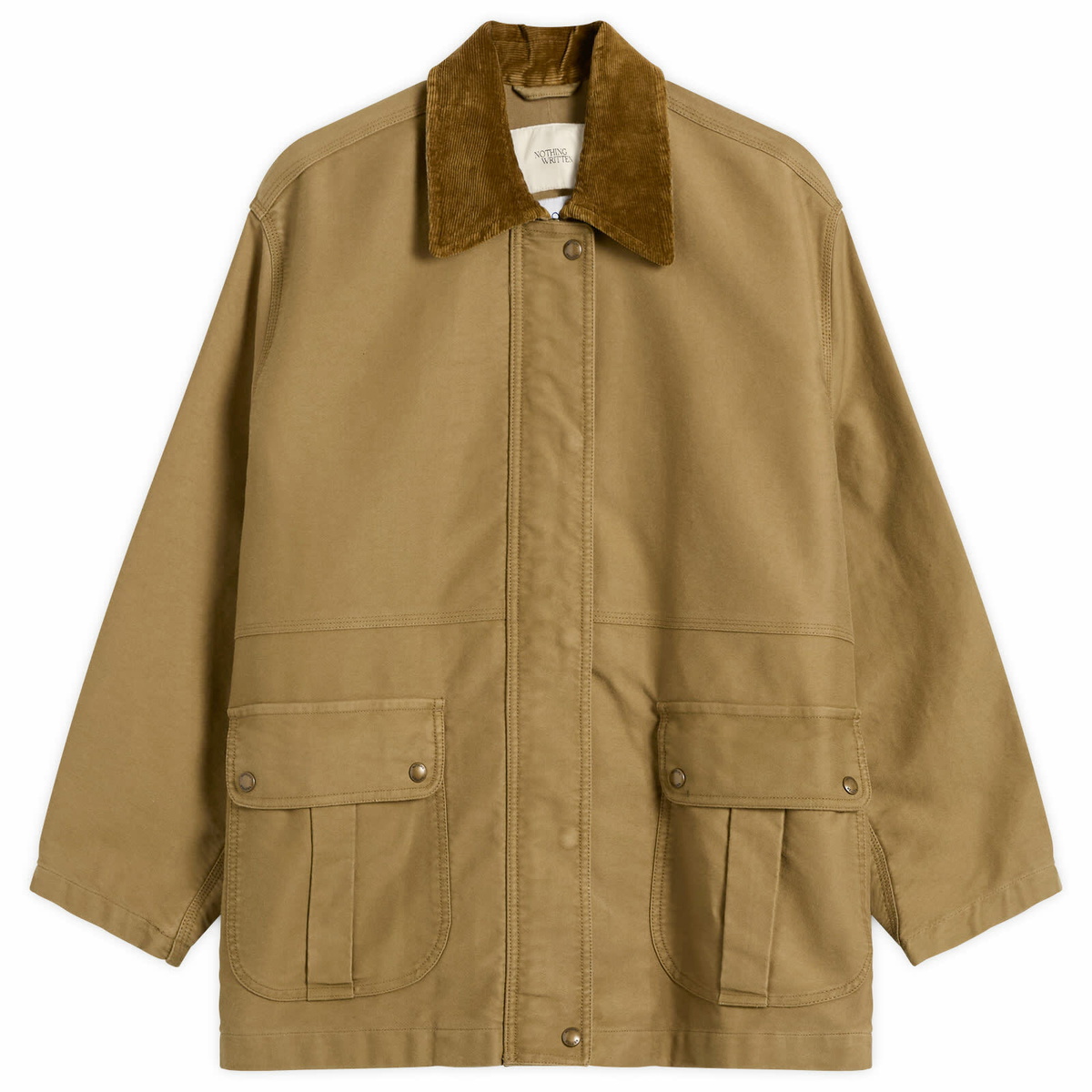 Nothing Written Women's Mole Skin Hunting Cotton Jacket in Khaki