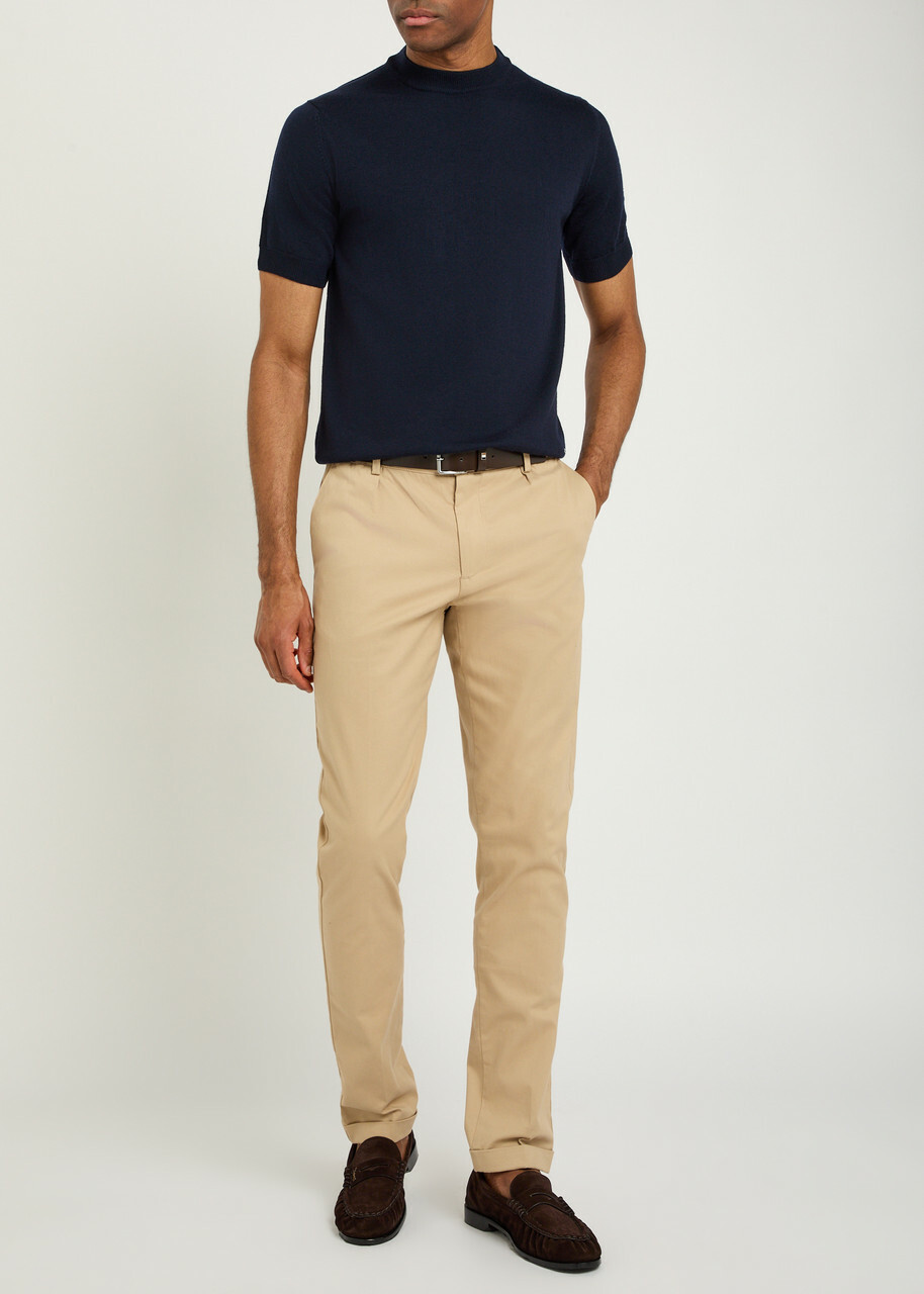 Aurélien Merino Wool Polo Shirt Navy