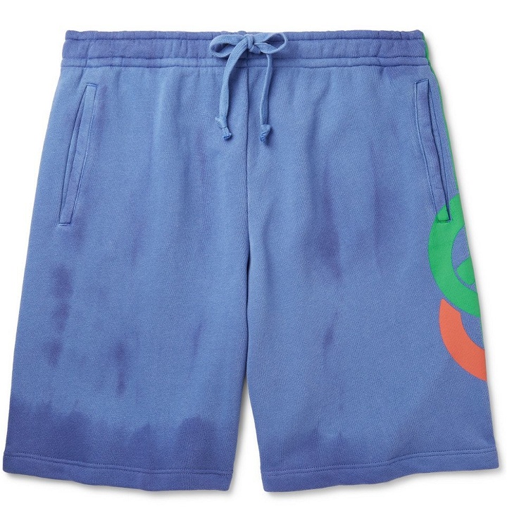 Photo: Gucci - Logo-Print Loopback Cotton-Jersey Drawstring Shorts - Blue