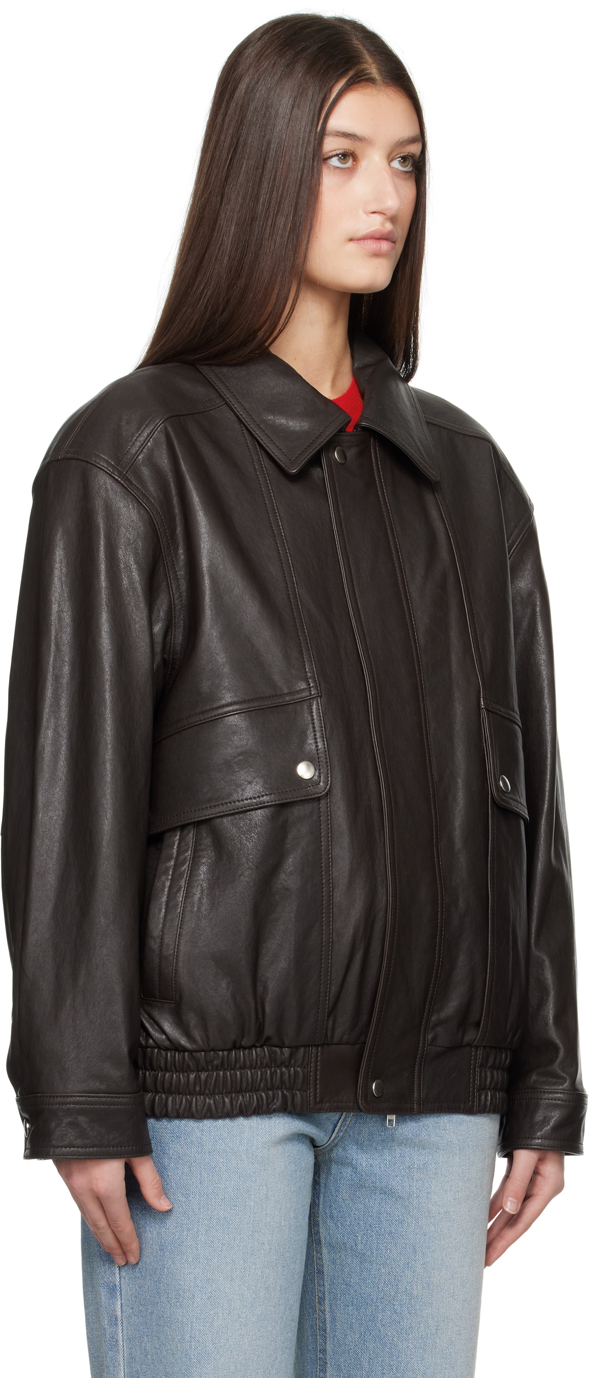 ジャケット Dunst Jackets Dunst Brown Oversized Vintage Leather Jacket Dunst