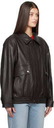 Dunst Brown Oversized Vintage Leather Jacket