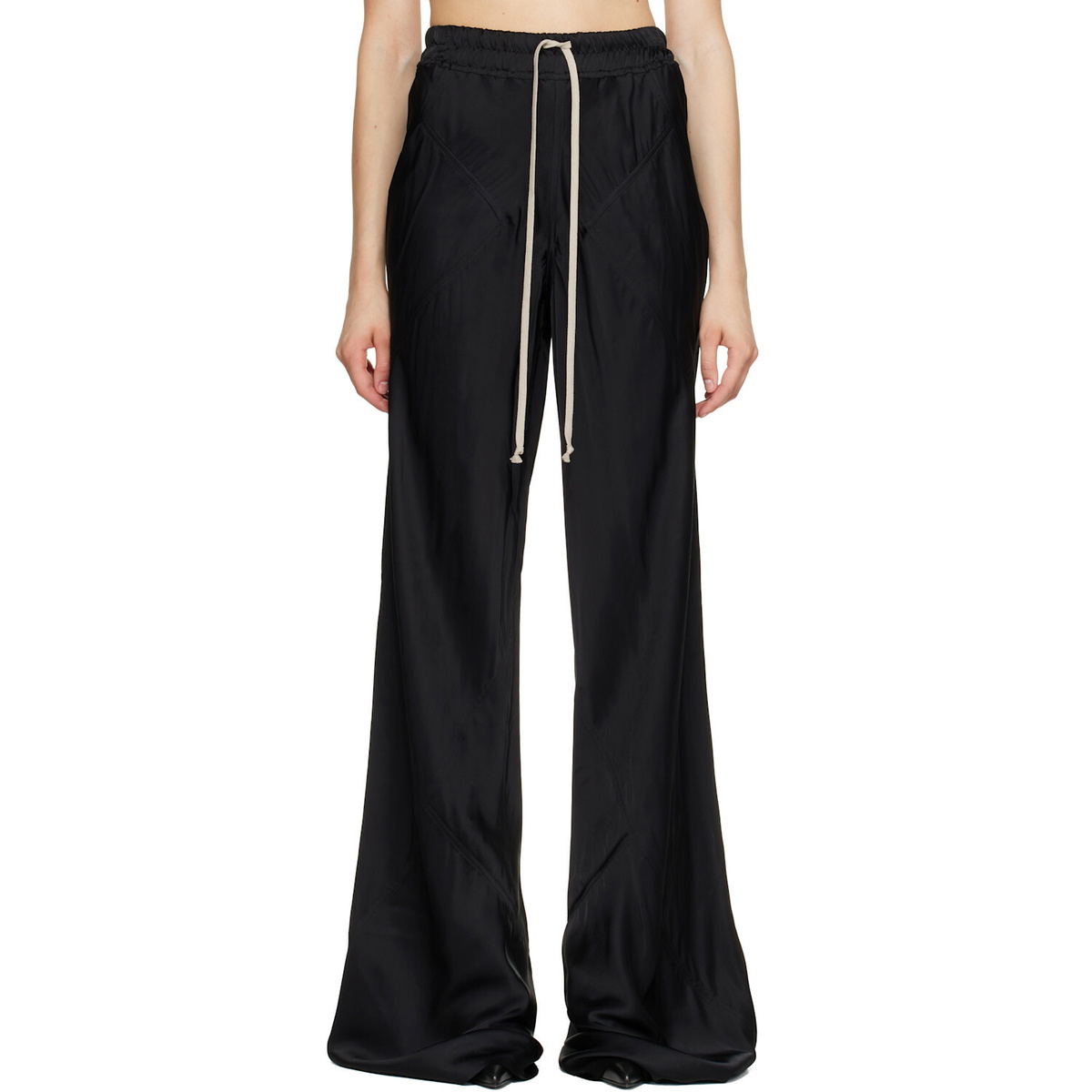 Rick Owens Black Tower Drawstring Bias Trousers