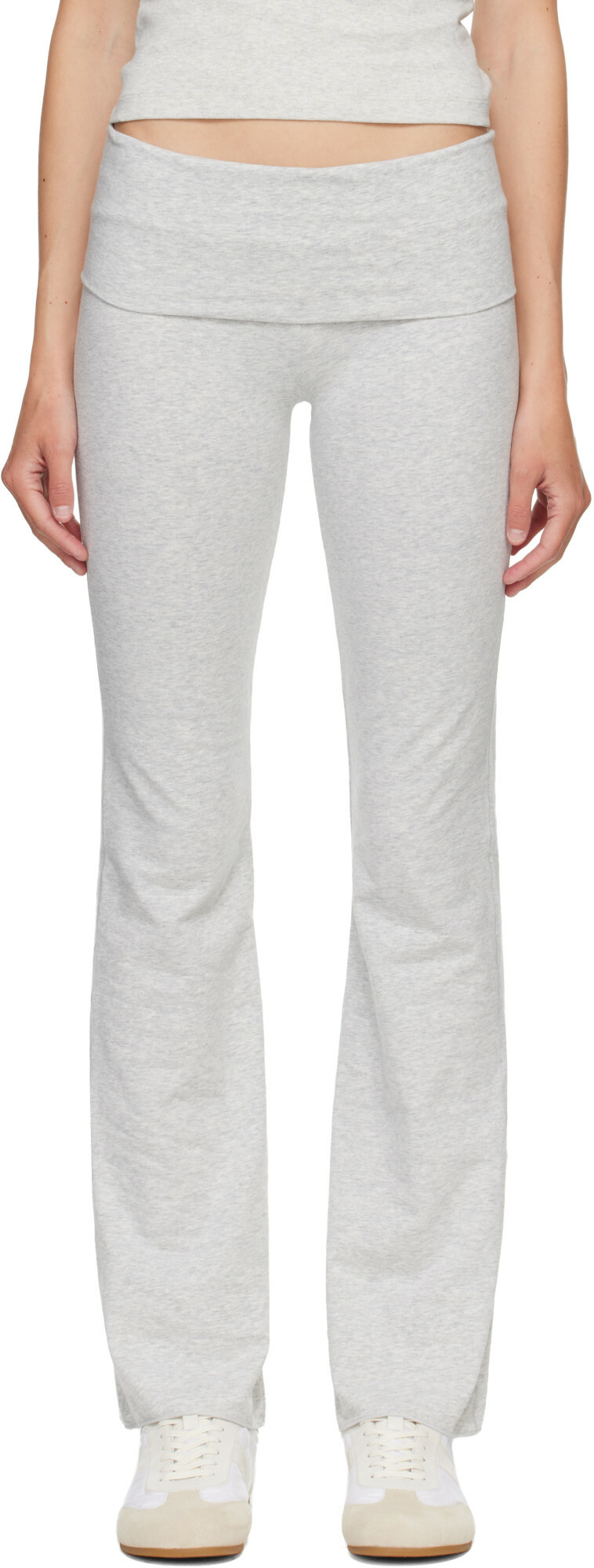 SKIMS Gray Cotton Jersey Foldover Lounge Pants