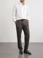 De Petrillo - Straight-Leg Pleated Linen Suit Trousers - Brown