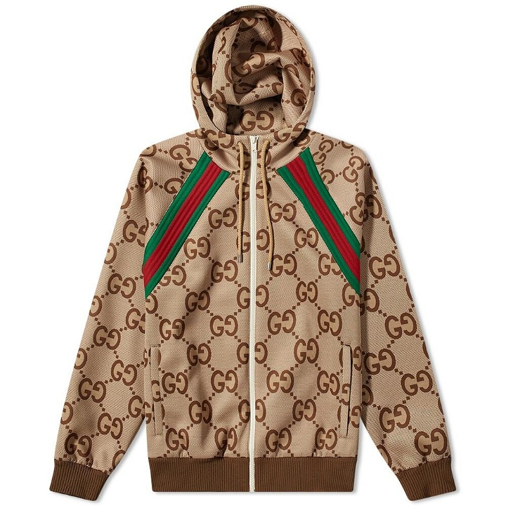 Photo: Gucci Men's GG Light All Over Hooded Jacket in Beige