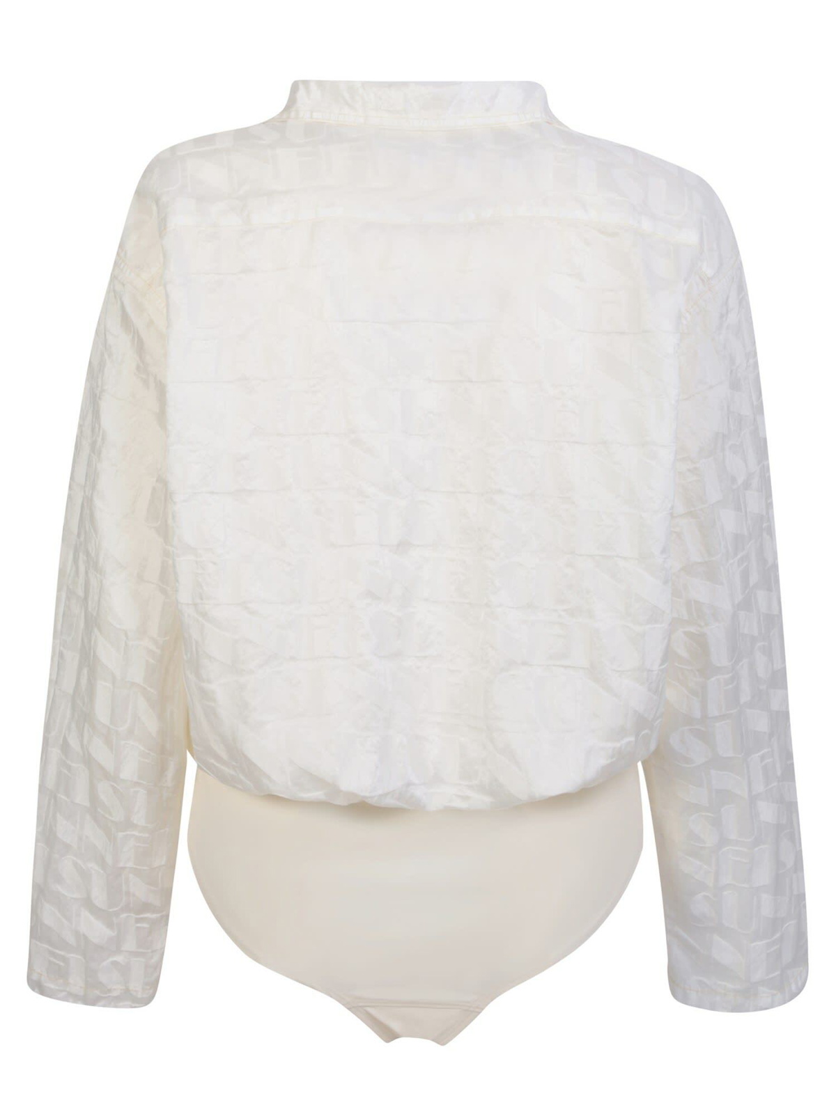 Sunnei Jacquard Shirt Bodysuit In Cream
