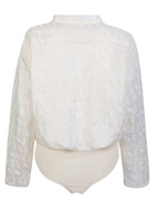 Sunnei Jacquard Shirt Bodysuit In Cream