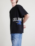 CELINE - Logo-Print Cotton-Jersey T-Shirt - Black