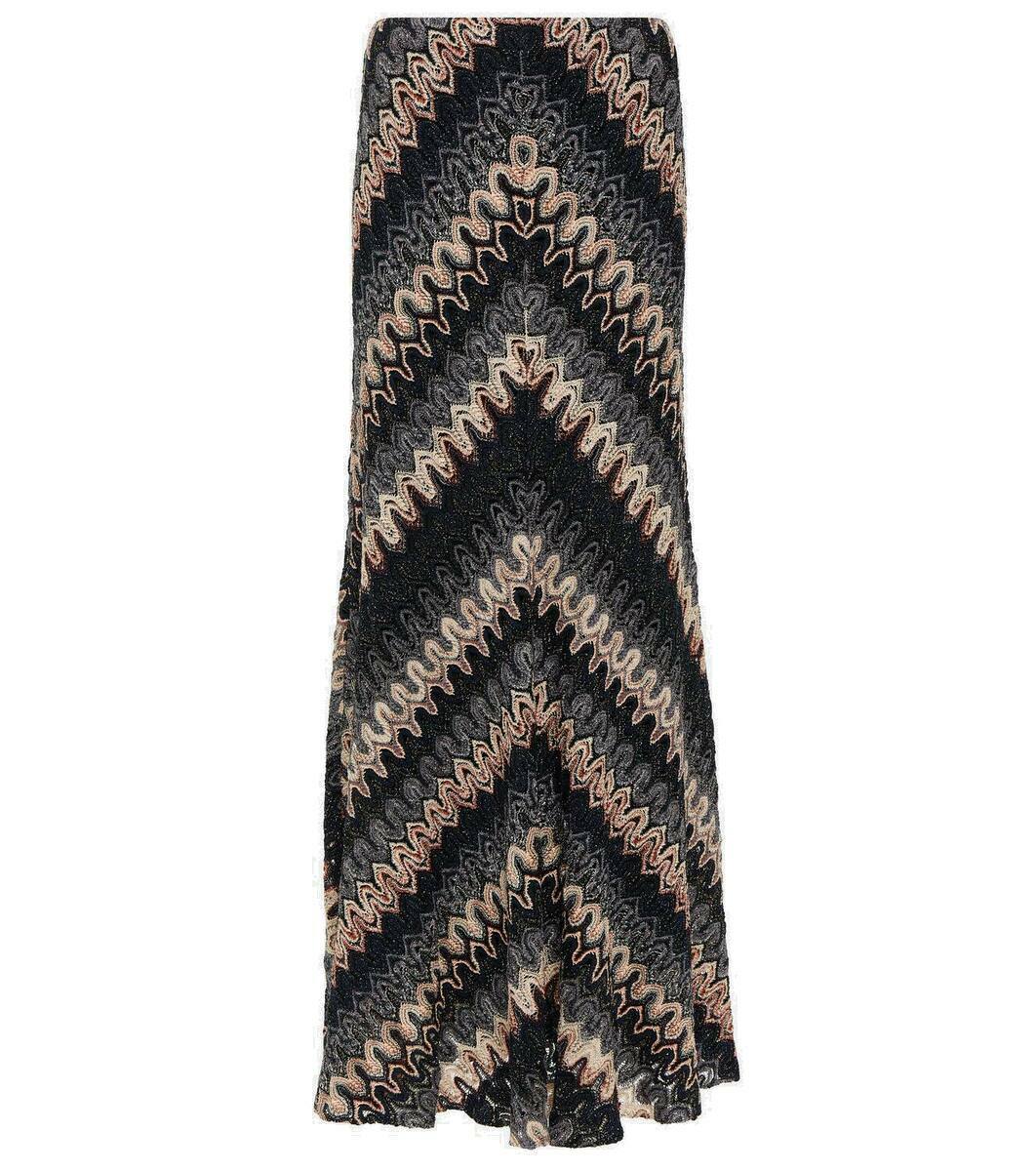 Missoni Zig Zag metallic knit maxi skirt Missoni