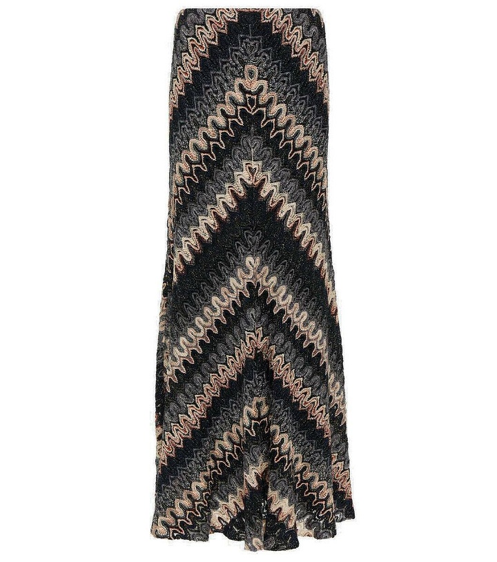 Photo: Missoni Zig Zag metallic knit maxi skirt
