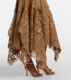 Oscar de la Renta Floral guipure lace midi dress