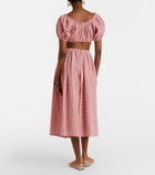 Faithfull Agora checked cotton midi skirt