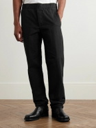 James Perse - Tapered Garment-Dyed Cotton and Hemp-Blend Trousers - Black