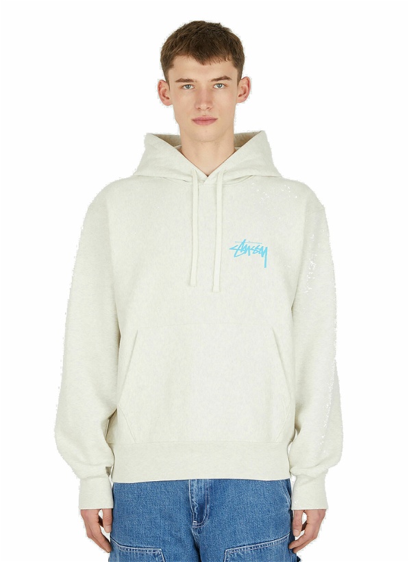 Photo: Logo Print Hooded Sweatshirt in Grey